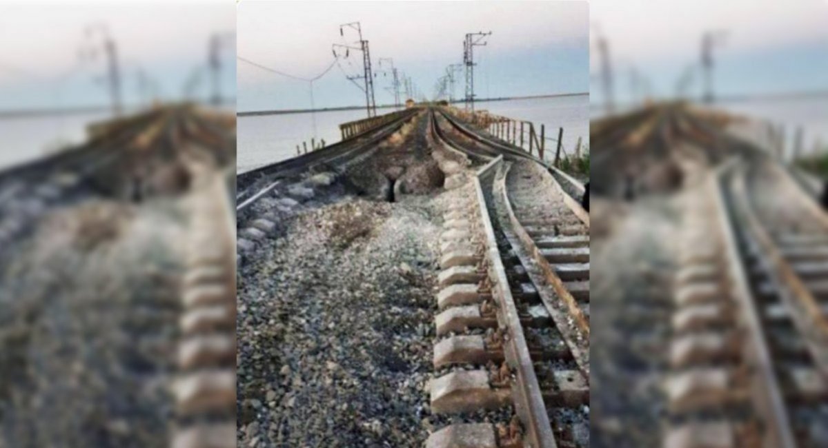 The first photo of the damaged railway bridge across the Chongar Strait Defense Express Resistance of Civilian Population to russians Increasing in Temporarily Occupied Crimea