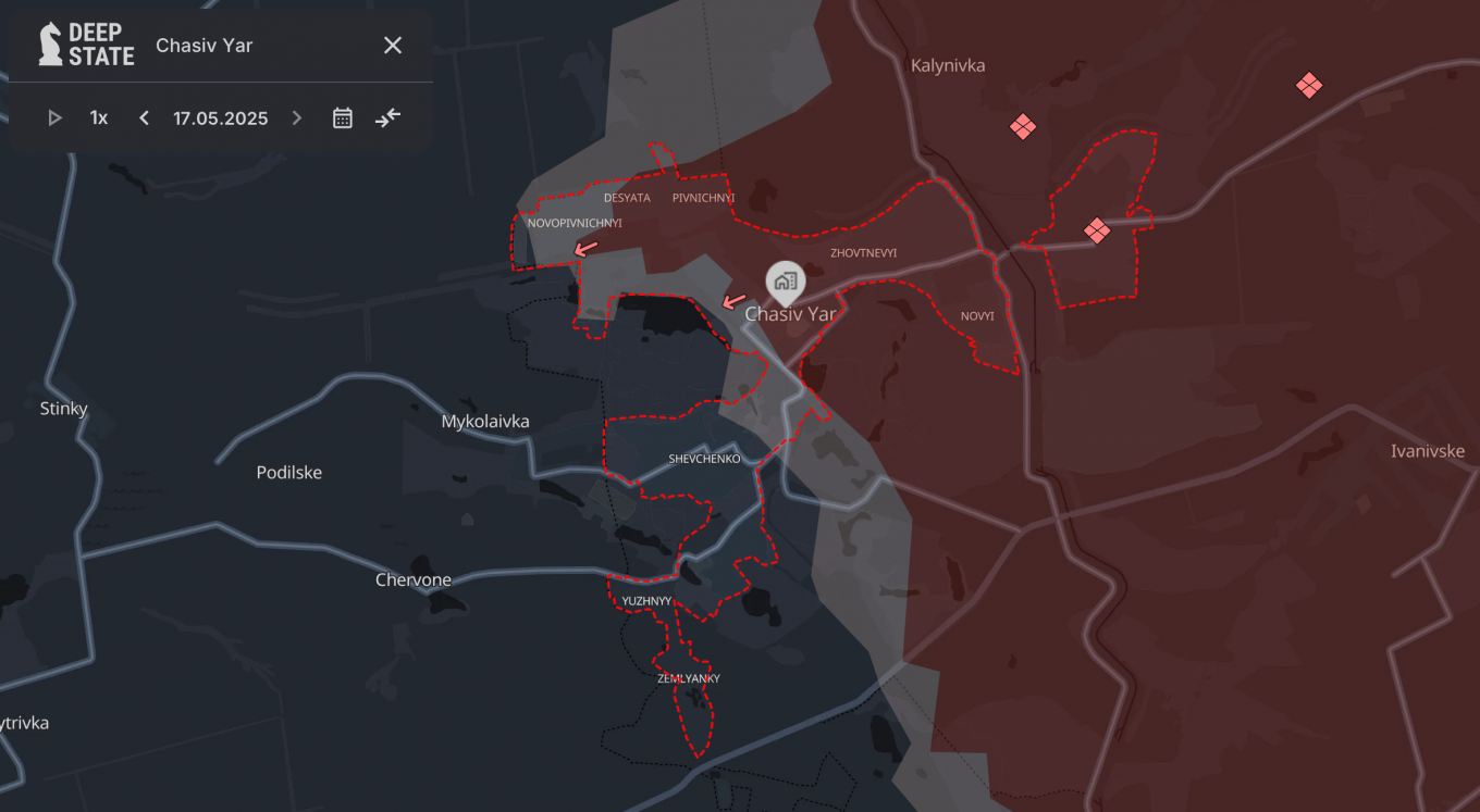 Chasiv Yar, Donetsk region, Ukraine Defense Express The UK Defense Intelligence: russia Advances 5 km Near Kostiantynivka, Cuts the H-32 Highway