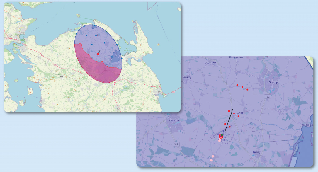 The interface of the QS RF Locator RF interference geolocation system / Defense Express / No Radar Will Hide: Ukraine and Denmark to Create New ELINT System For Raybird-3