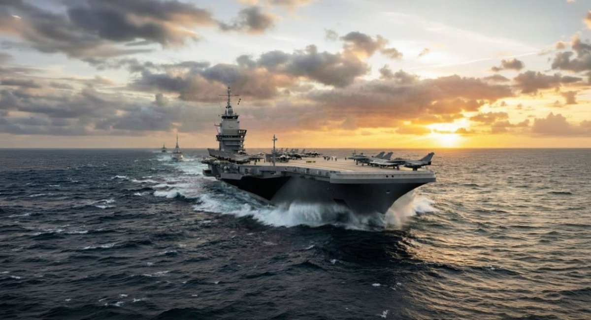 Render of future France Libre aircraft carrier Defense Express Defense Express' Weekly Review: Ukraine Eyes Qatar’s Mirage Jets as France Renames Carrier, UK Downs Record Drones, Iran Loses Sub, U.S. Seeks Drone Makers