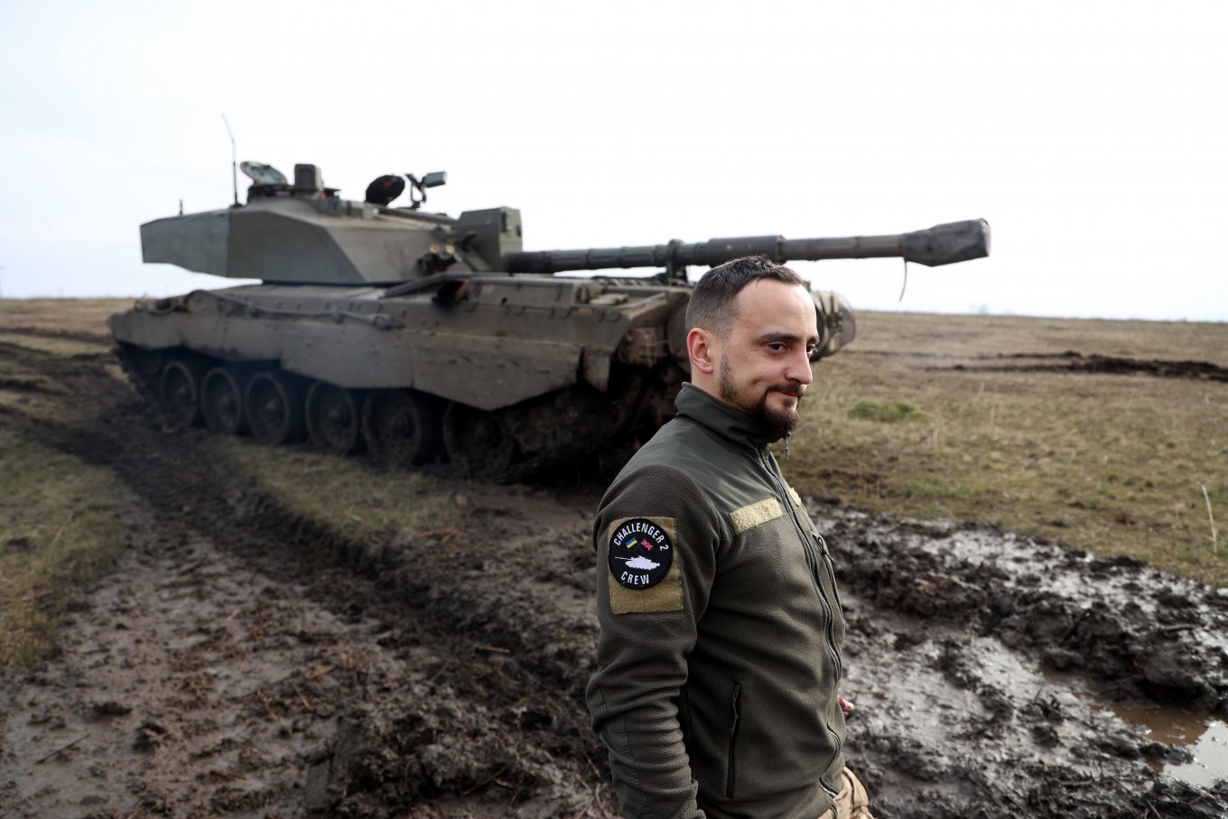 Ukrainian Challenger 2 tank and one of its crew