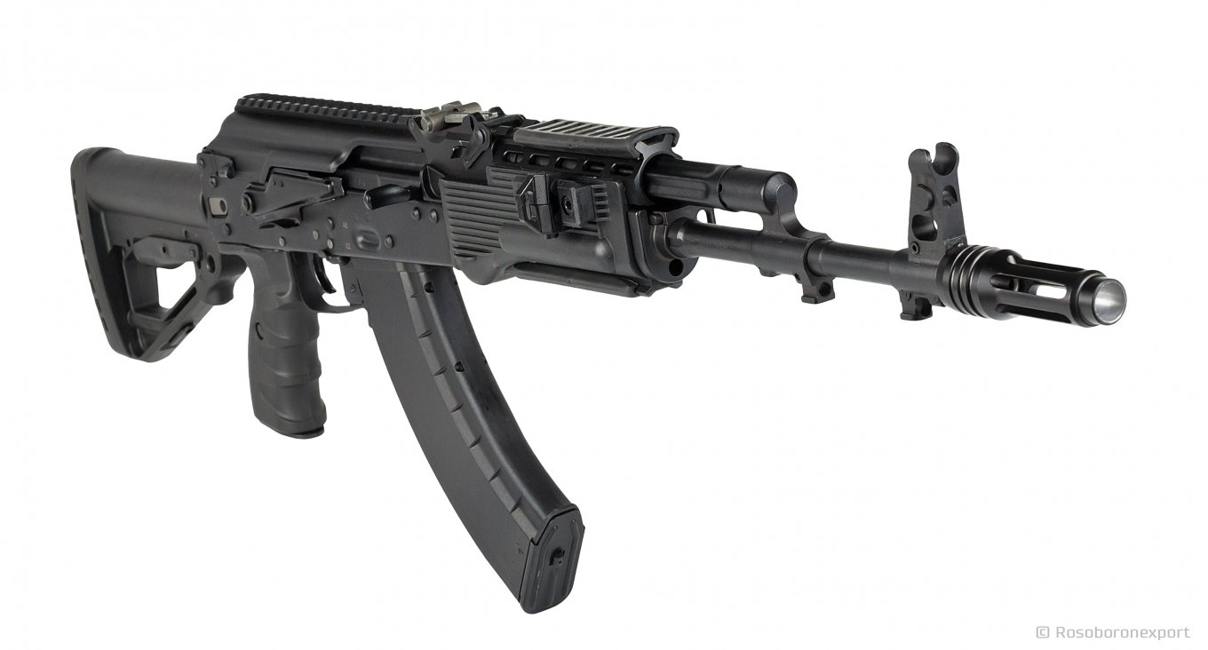 AK-203 is another stage of the AK branch development with some cosmetic updates, it is made in caliber 7.62x39 mm