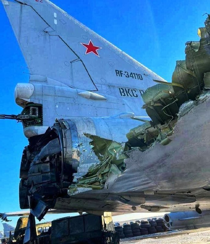Tu-22M3 damaged by a drone attack on the Dyagilevo air base, December 2022