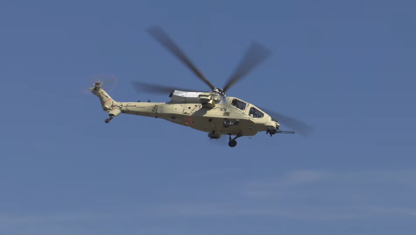 AW249 attack helicopter during its maiden flight