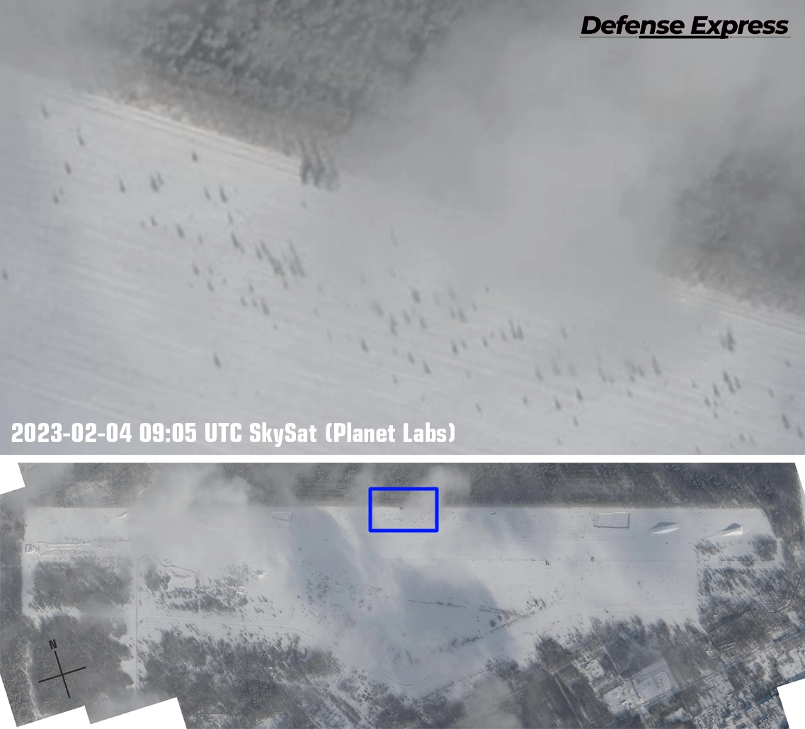 Deployment of vehicles in the northern part of the Zyabrovka airfield hasn't changed / Credit: Planet Labs