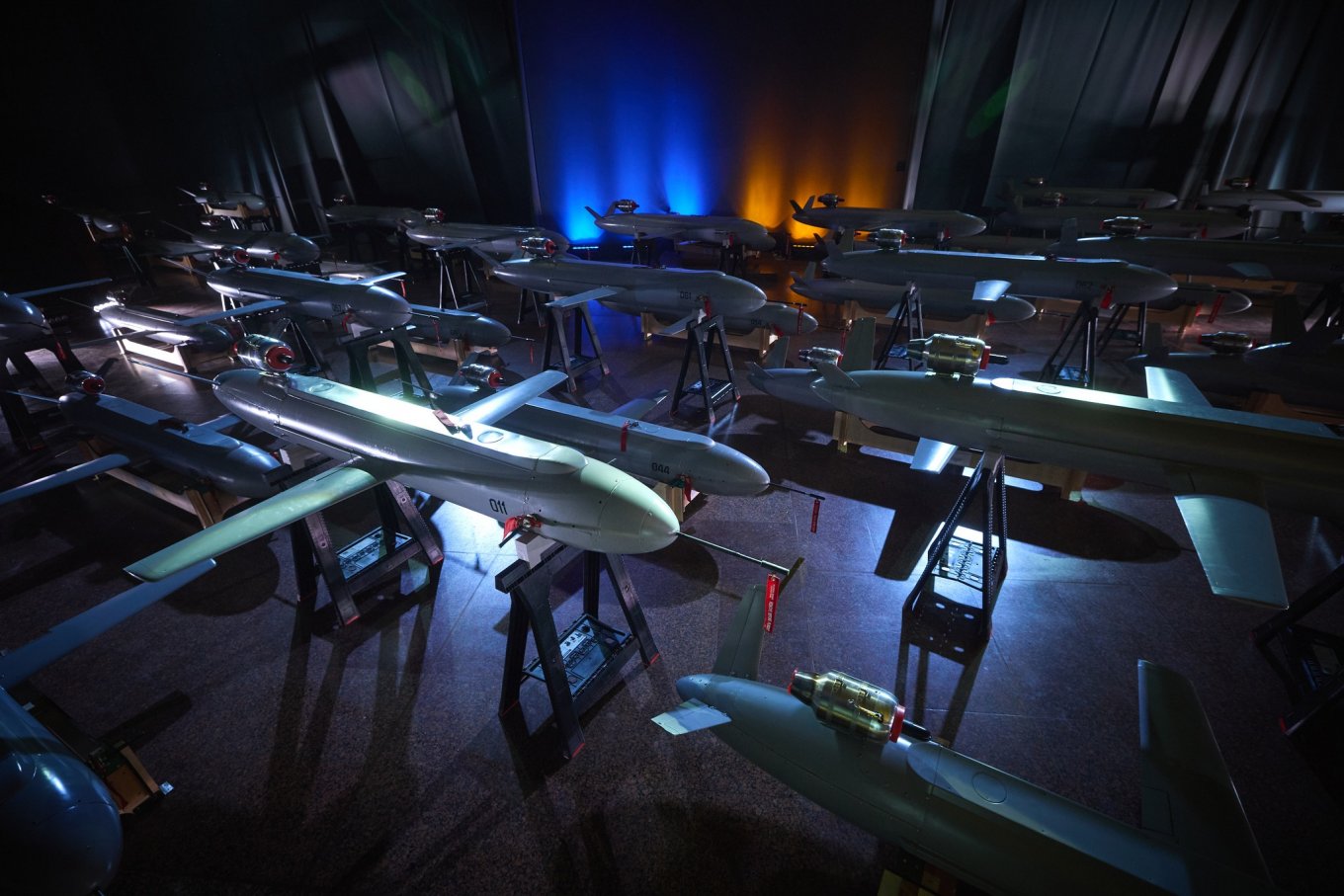 Rows of Peklo rocket drones displayed to the President Zelenskyi / Defense Express / First Confirmed Use of Ukrainian Peklo Deep Strike Rocket-Drone