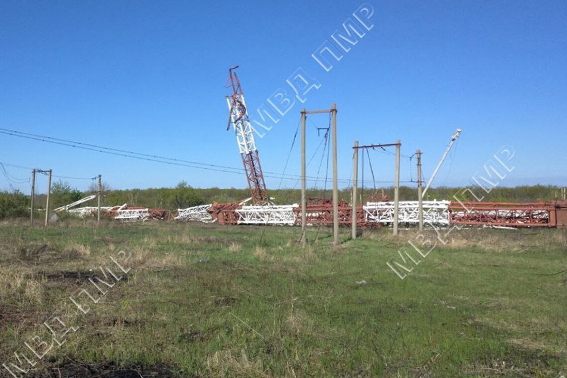 In Transnistria, two radio towers were blown up on the territory of the Mayak radio and television center in Grigoriopol district