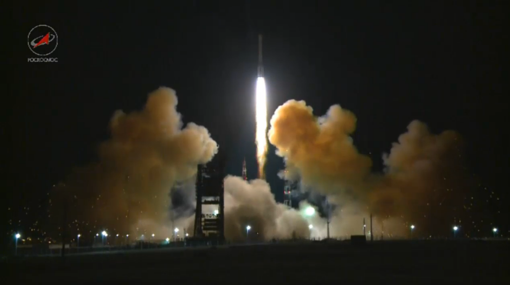 Illustrative photo: a Proton carrier rocket departure for orbit with the Express AM8 communications satellite