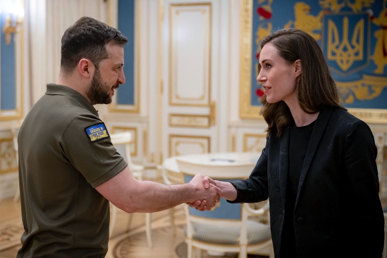 Prime Minister of Finland Sanna Marin arrived in Ukraine / President Zelensky (left) and Prime Minister of Finland Sanna Marin (right) met in Kyiv, May 26, 2022.