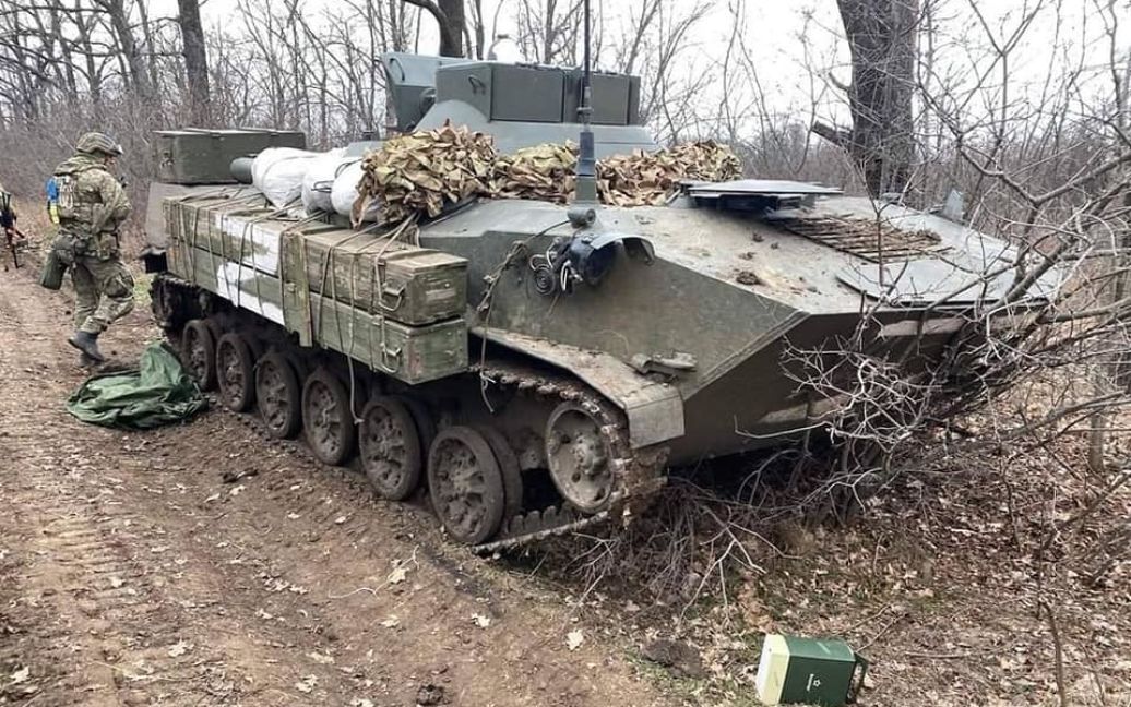 Russian military vehicle, that was capched by Ukrainian troops