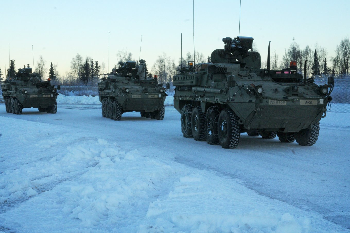 Stryker armored combat vehicles