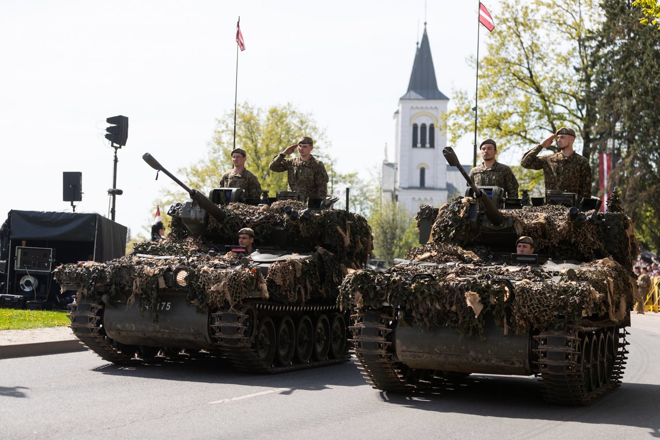 What are the combat vehicles from the CVR(T) family that Latvia plans to send?