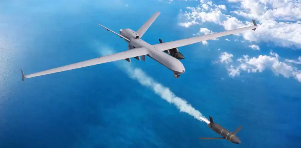 Wildfire UAV render with AGM-158C LRASM cruise missiles from GA-ASI