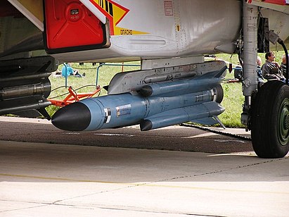 Russian Kh-31-missile (NATO-code: AS-17 Krypton) attached to the left wing of a russian fighter aircraft, displayed at the MAKS Airshow 2003, Ukraine's Air Defense Forces Continue to Eliminate russia’s Missiles and UAVs, Defense Express