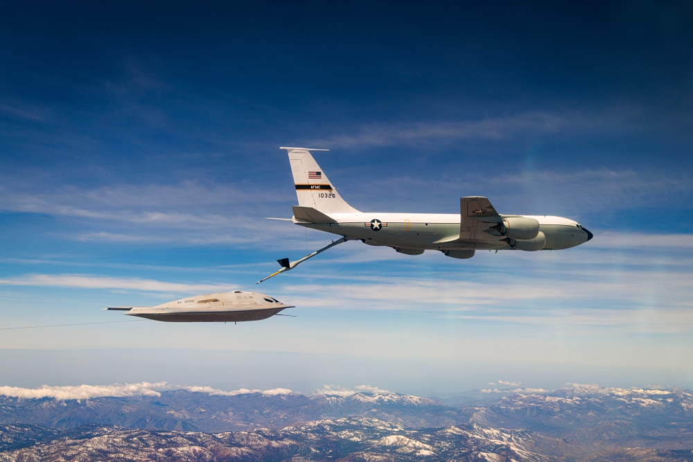 B-21 Raider refueling testing via KC-135 flying tanker / Photo credit: Northrop Grumman