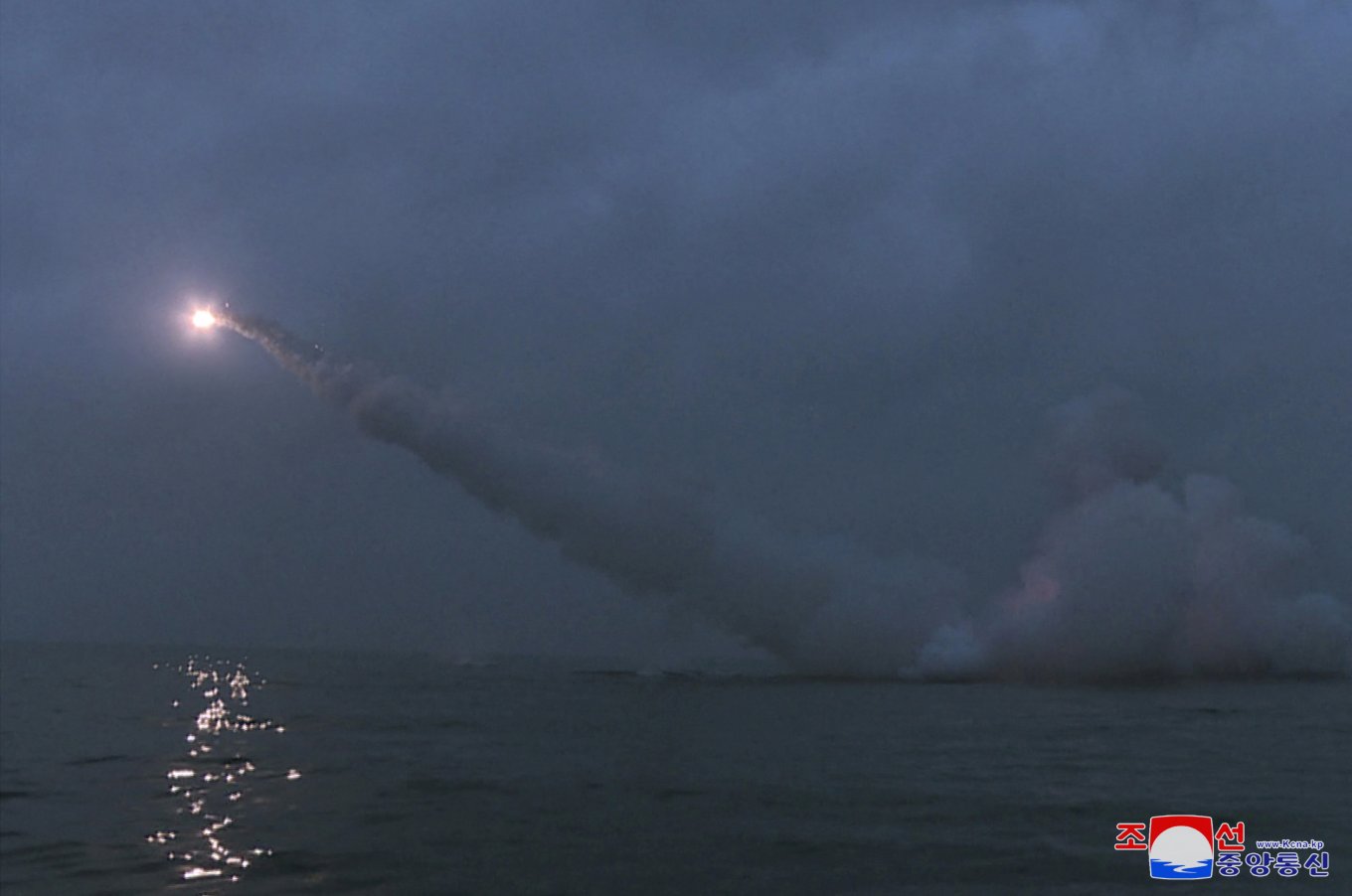 Test launch of North Korean cruise missiles from a submarine, March 12, 2023, Reuters