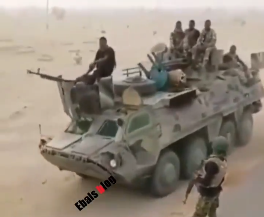 New footage of a BTR-4EN in Nigeria. The image shows a newly added armored gunner's position equipped with a DShK heavy machine gun