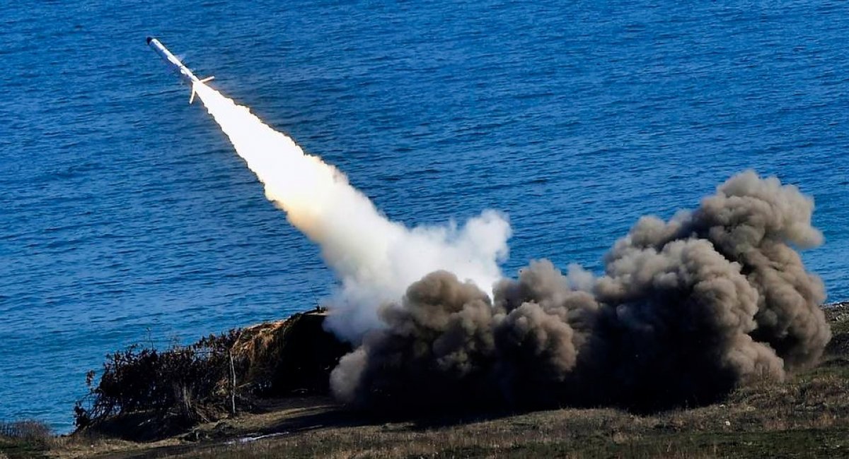 Kh-35U missile is fired from a Bal system launcher