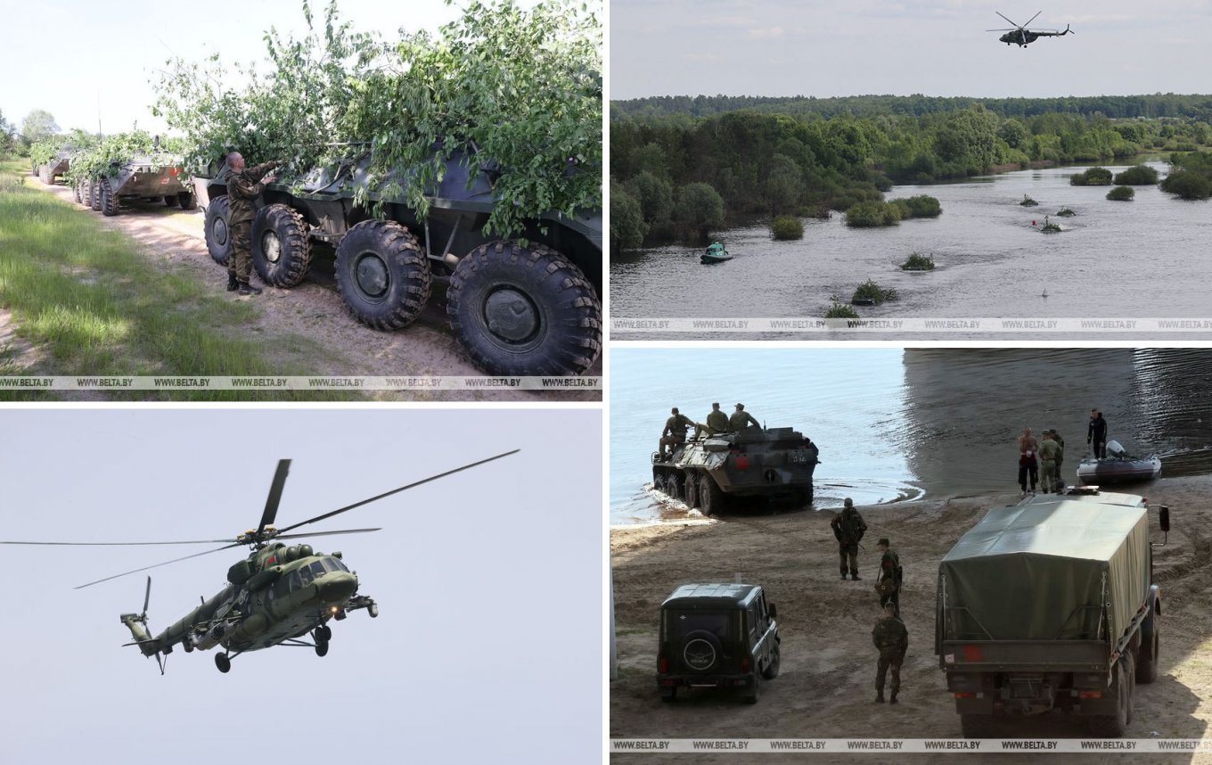 Armored personnel carriers under helicopter support at Belarusian military exercises, Defense Express
