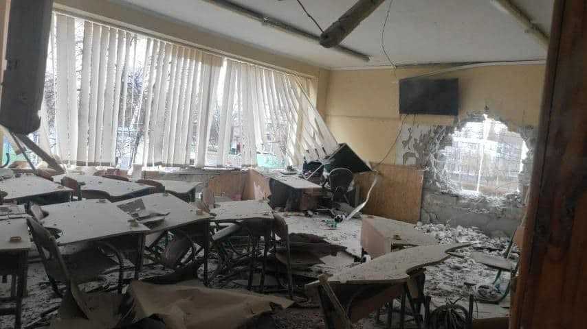 The school in Kharkiv after shelling