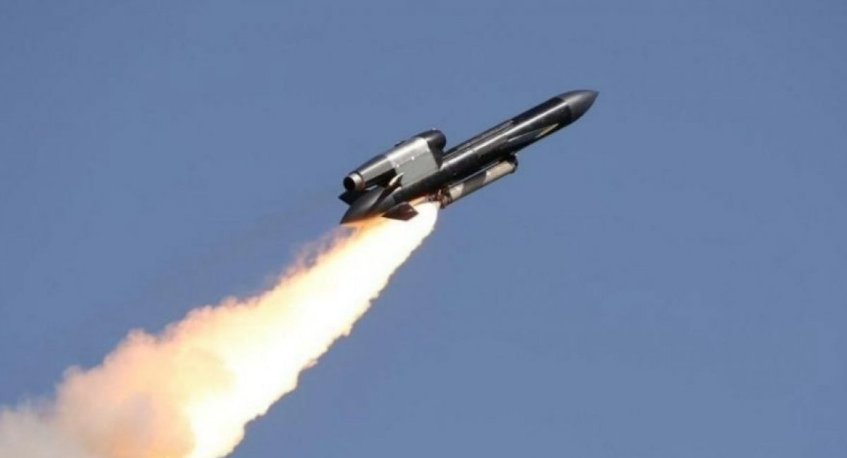 Illustrative image of the launch of the FP-5 Flamingo cruise missile, developed and manufactured by Fire Point