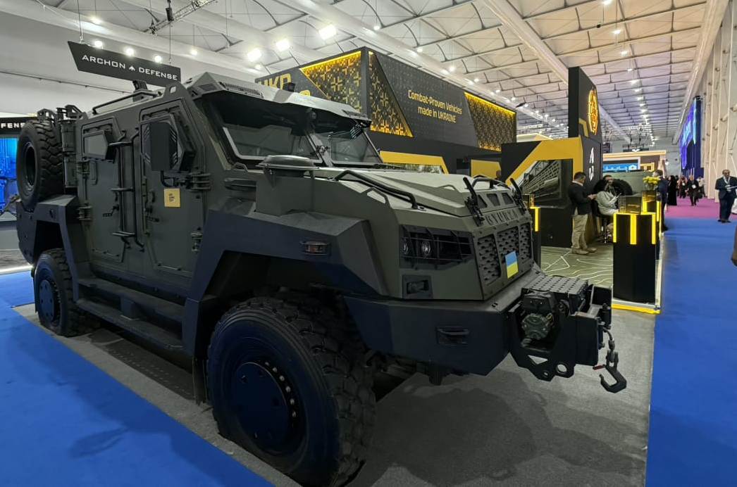 UKR ARMO TECH Showcases Modern Armored Vehicles at World Defense Show 2026, GYURZA-03 MRAP-class pickup