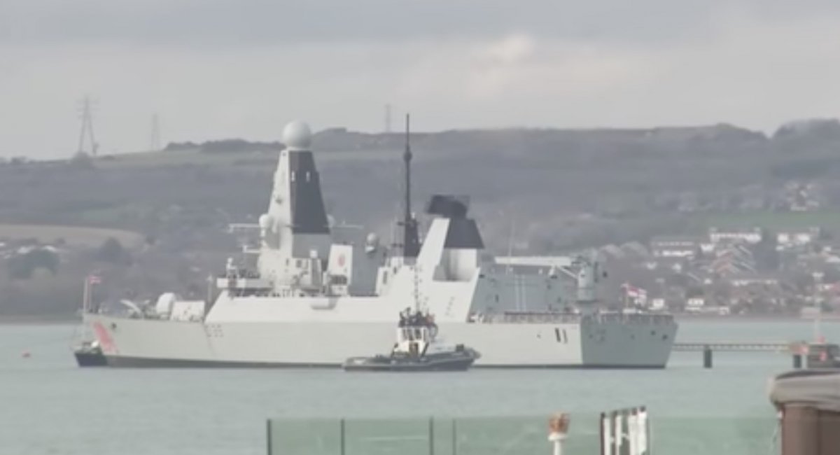 The HMS Dragon destroyer Defense Express UK Defense Intelligence: RAF Typhoon and F-35B Jets Fly 300+ Hours Over Jordan, Qatar and UAE, Shoot Down Drones as Defense Secretary Visits PJHQ