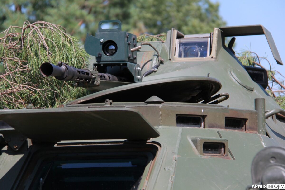 The turret with modern optics was taken from a BTR lost by russian invasion forces