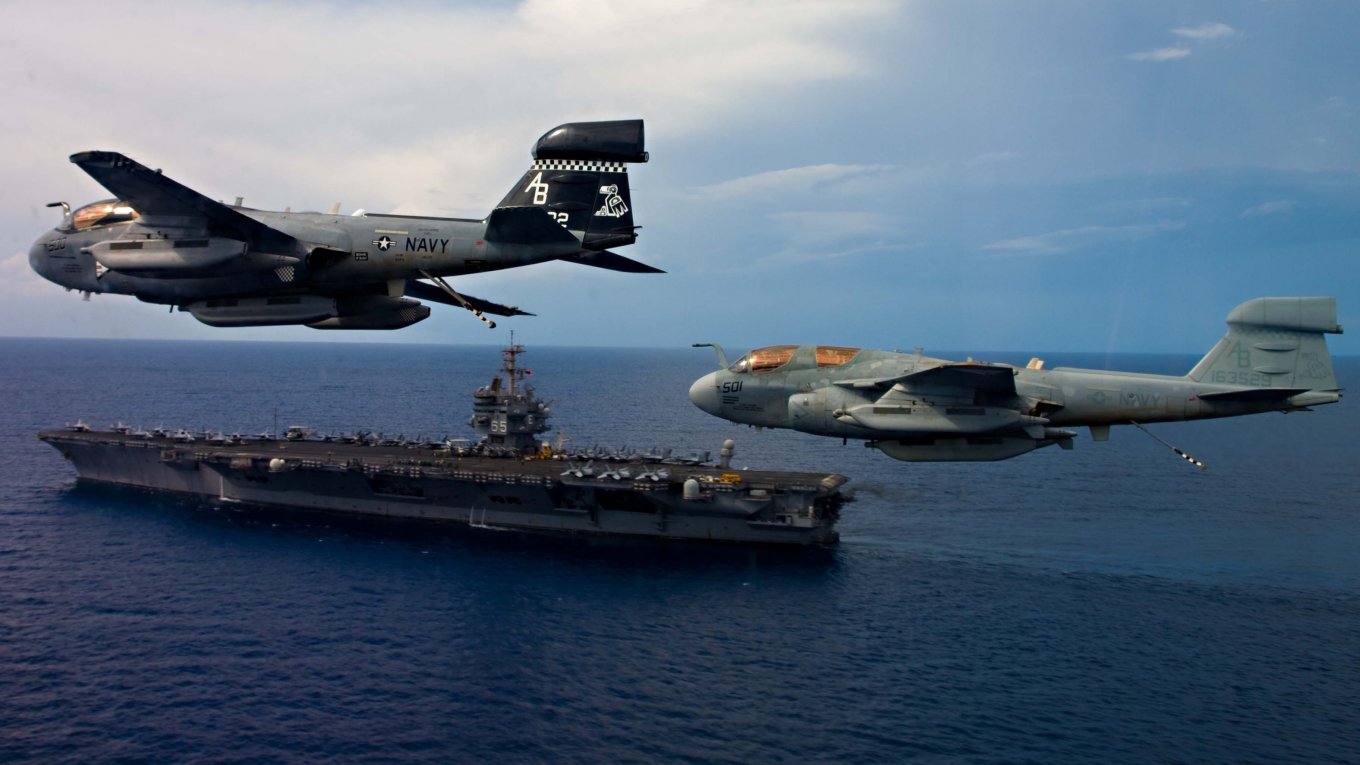 EA-6B Prowlers over USS Enterprise
