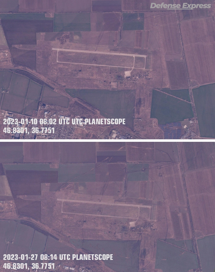 Russians Preparing the Airfield In Occupied Berdyansk For a Circular Defense: Three Rows of Wagner Pyramids And 15 Km of Fortifications, Defense Express, war in Ukraine, Russian-Ukrainian war