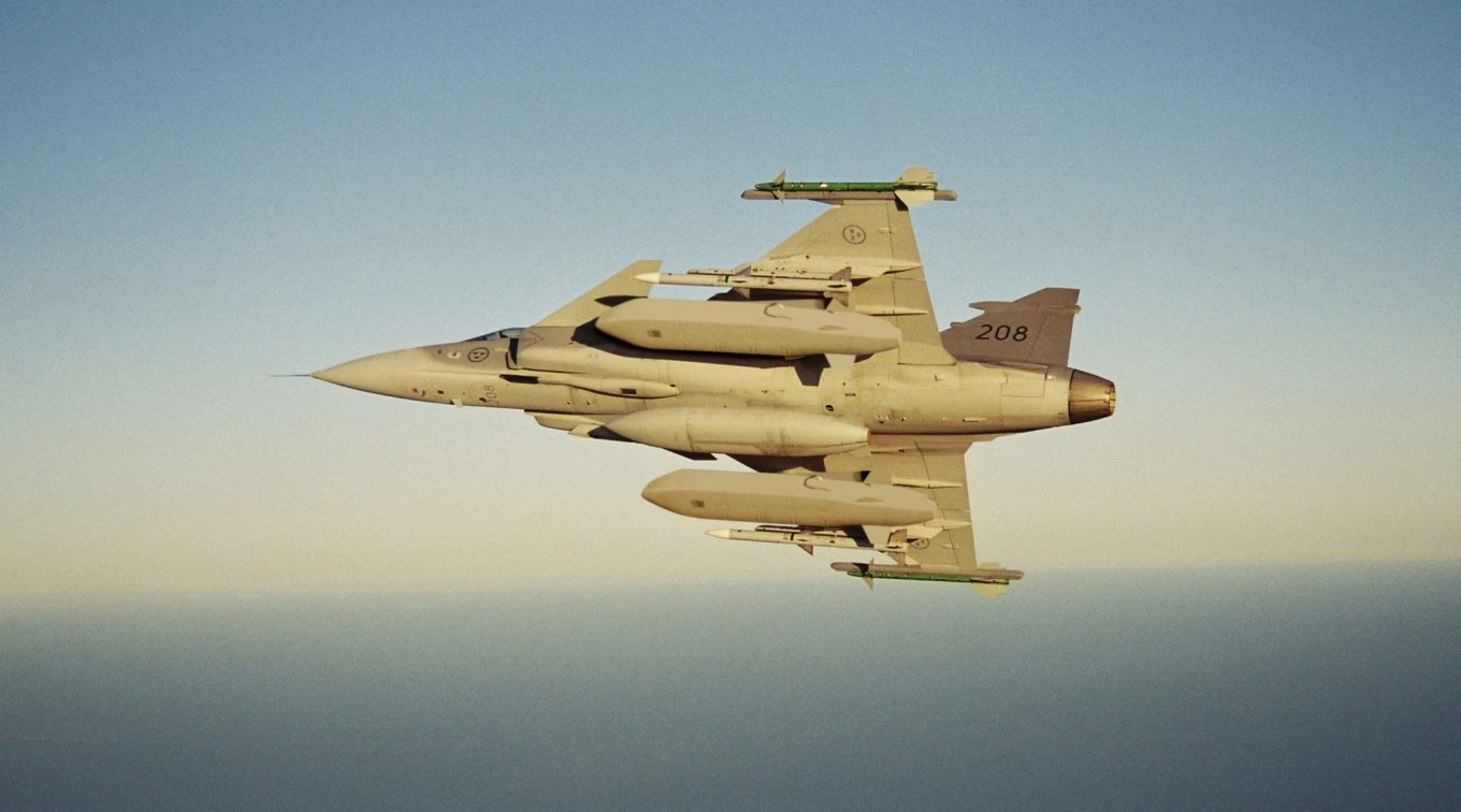 Gripen fighter with a Taurus missile in Saab's promo photos / Sweden Won't Turn Its Older Gripen Fighters Into Spares, Offering Ukraine a Rare Opportunity