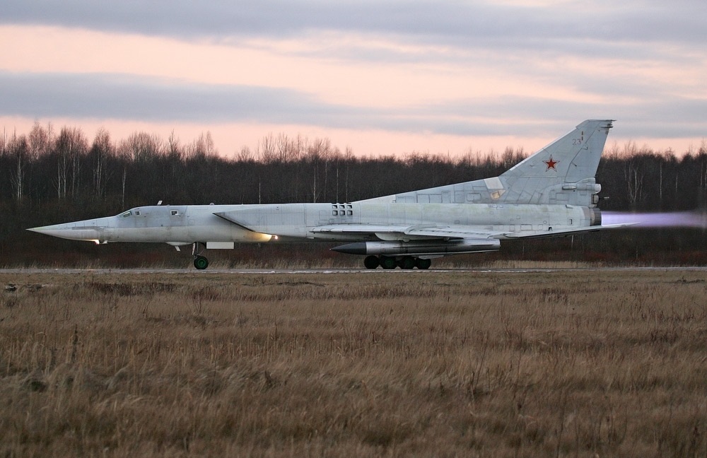 Illustrative photo: a Tupolev Tu-22M3 bomber with a Kh-22 cruise missile under its wing