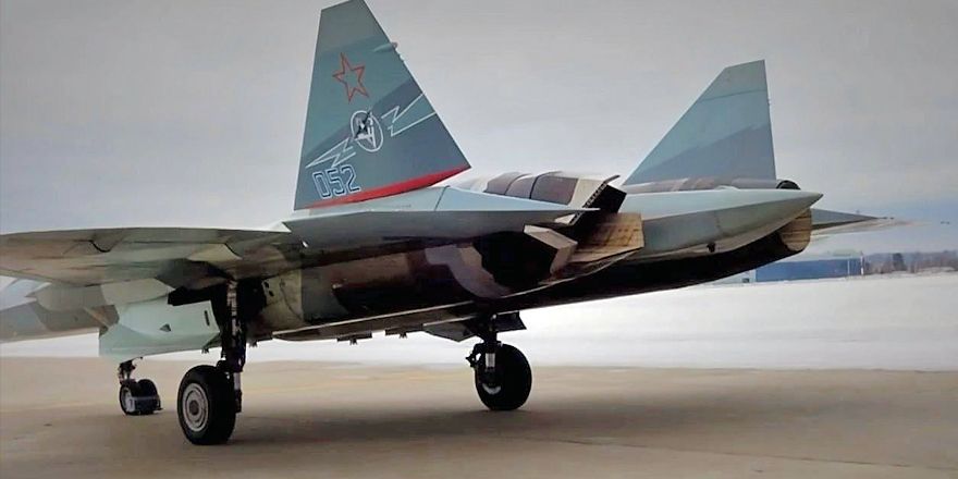Prototype T-50-2 with the allegedly new AL-51F1 engine, Russia Offers India Su-57 with Unfinished Engines and Su-35s