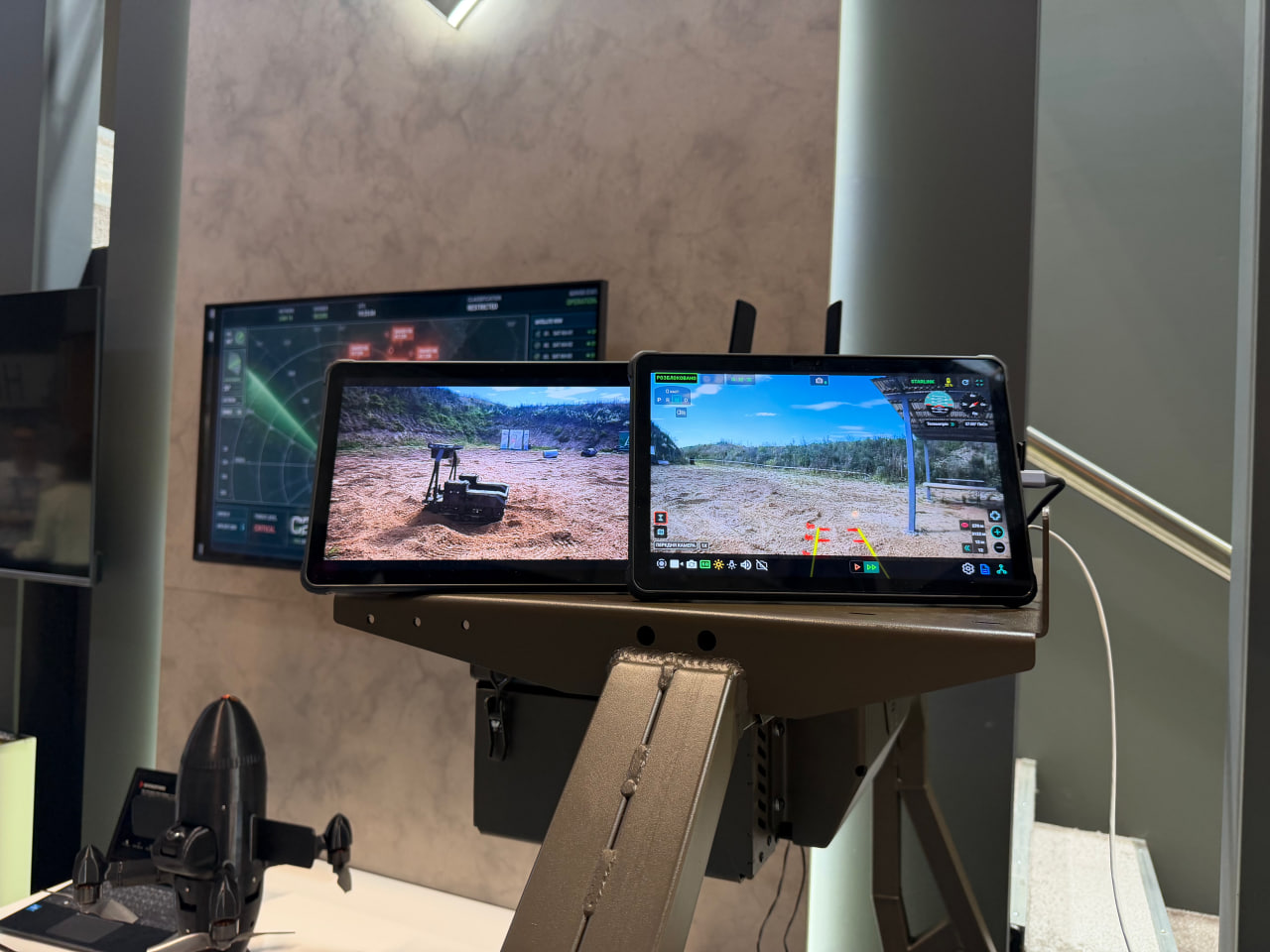Controller for Ukraine-located NUMO UGV at Eurosatory 2026 exhibition / Photo credit: NUMO Robotics