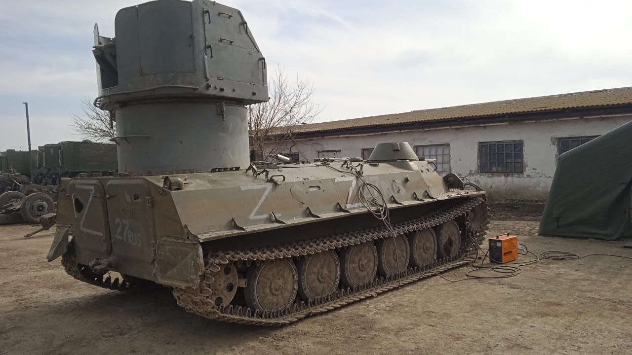 Russian  MTLB APC with 2M-3M ship turrets