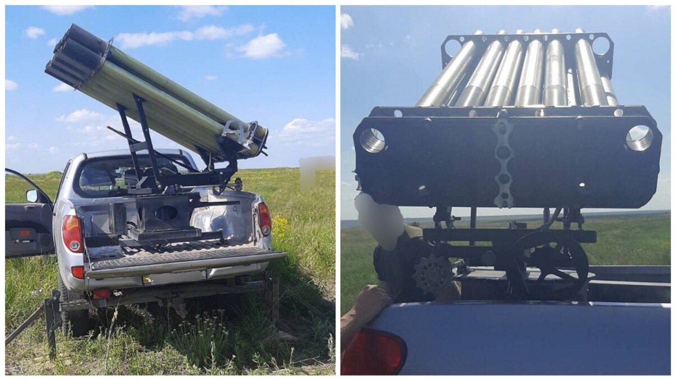 Ukraine’s Servicemen Apply MLRS With S-8 Aircraft Missiles Based On Pickup Trucks (Video), Defense Express, war in Ukraine, Russian-Ukrainian war