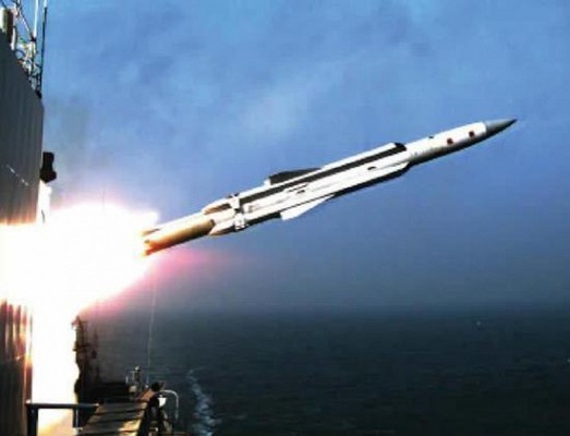 YJ-12 anti-ship missile launch from ship