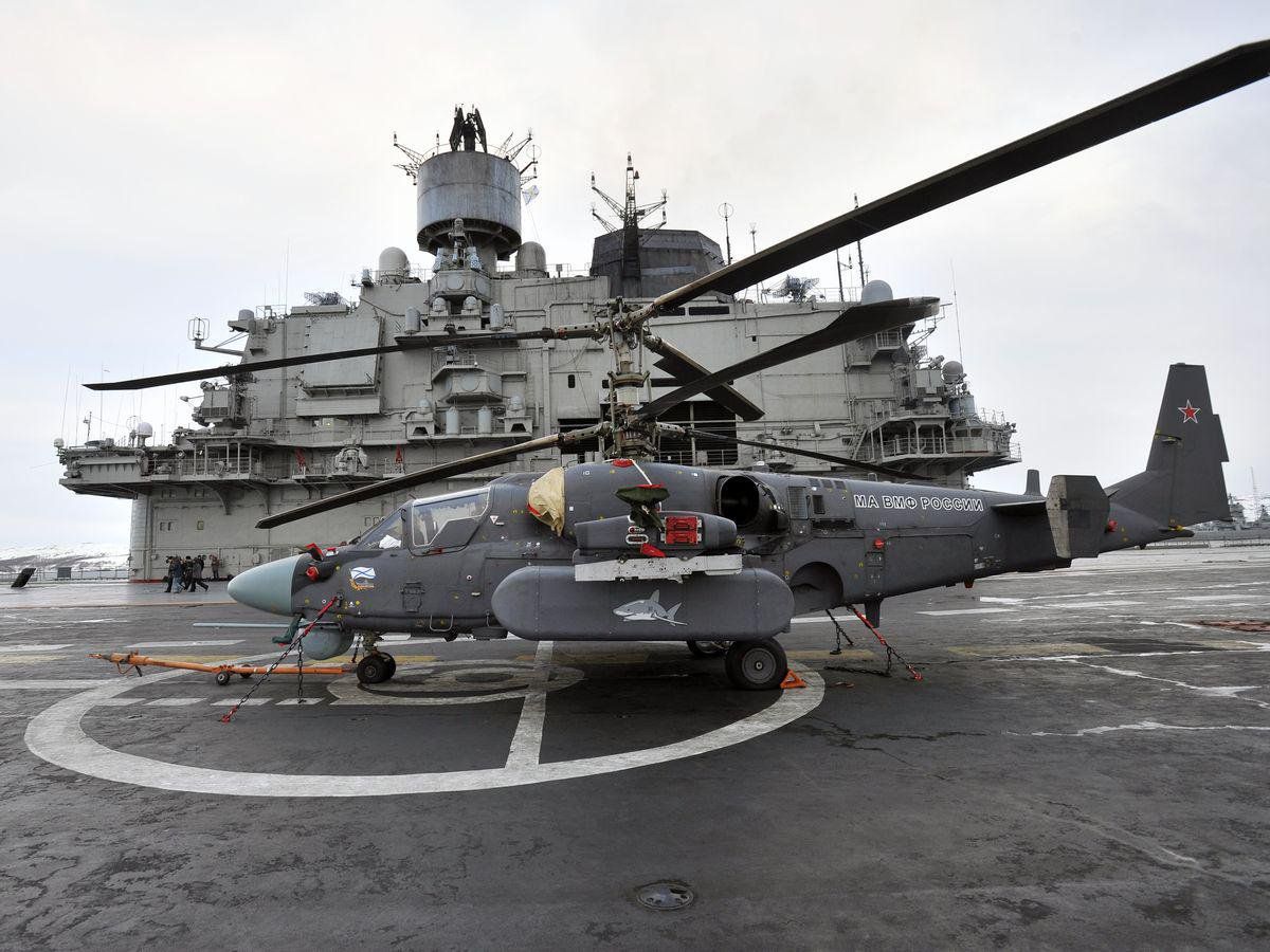 Ka-52K on the deck of the aircraft carrier 