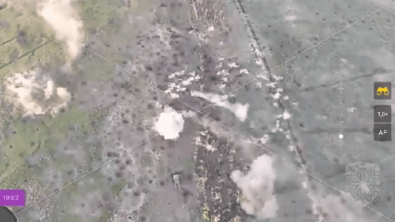 A strike with cluster munitions against enemy vehicles and personnel Defense Express The Ukrainian Forces Spectacularly Wiped Out russian Armored Column (Video)