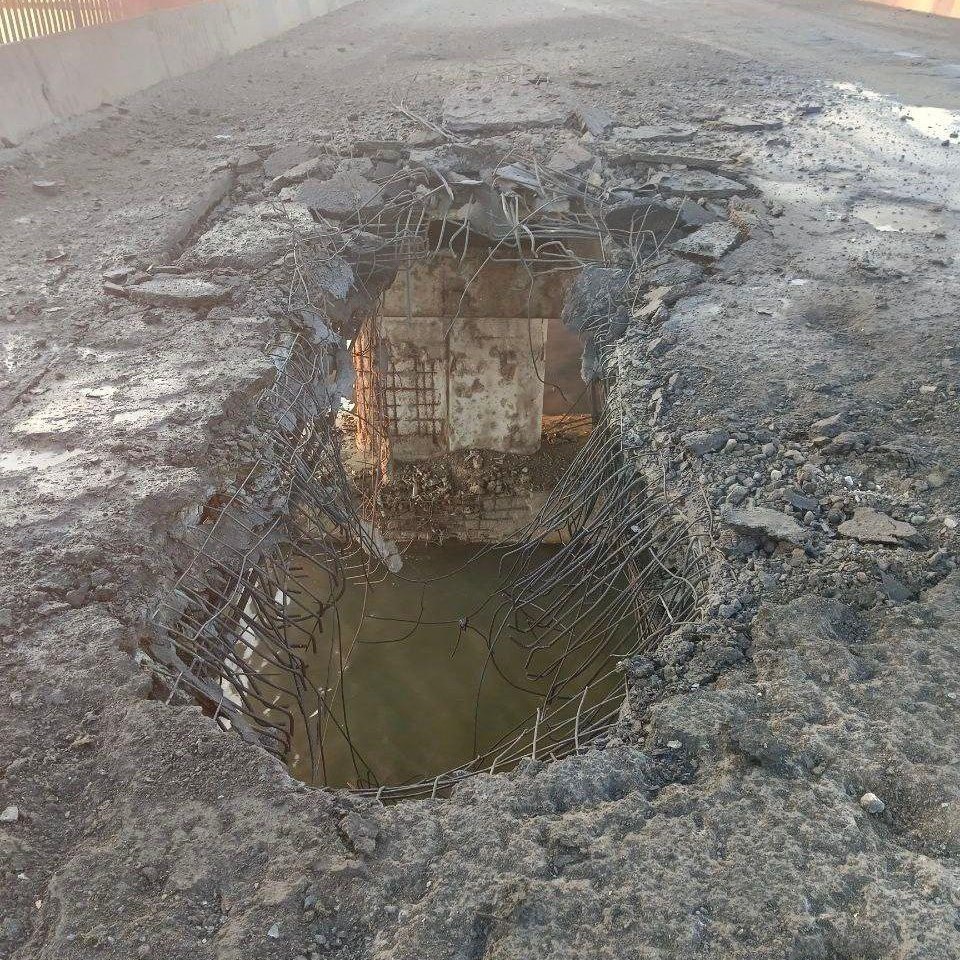 Oneof the Chonhar bridges after the pinponint strike by Ukrainian Storm Shadow missiles on June 19th