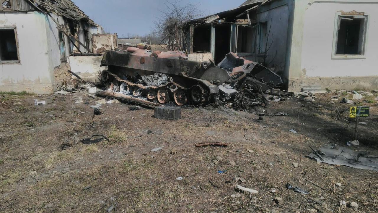 Russian military vehicle that was destroyed in the territory of Ukraine