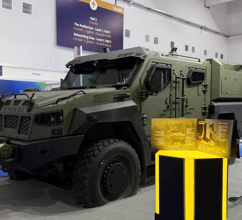 UKR ARMO TECH Showcases Modern Armored Vehicles at World Defense Show 2026, GYURZA-03 MRAP-class pickup