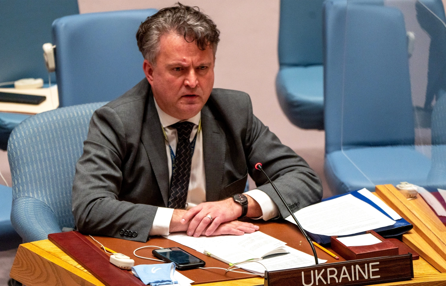 Ukraine’s Permanent Representative to the United Nations Serhiy Kyslytsia