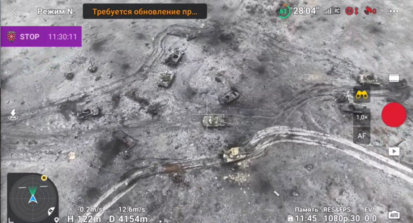 The battlefield reveals the losses of russian attackers, including two T-80BV tanks
