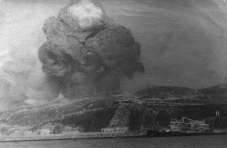 One of the missile depot explosions near Severomorsk, May 13–17, 1984, Kamchatka Earthquake Hits Near russia's Strategic Nuclear Submarine Base in Vilyuchinsk