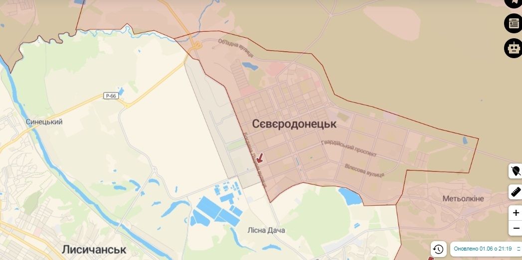 As of June 1, almost the entire Severodonetsk was under russian control, according to the verified open source data / Operation De-occupation: Ukraine’s Counteroffensive in Severodonetsk, What We Know