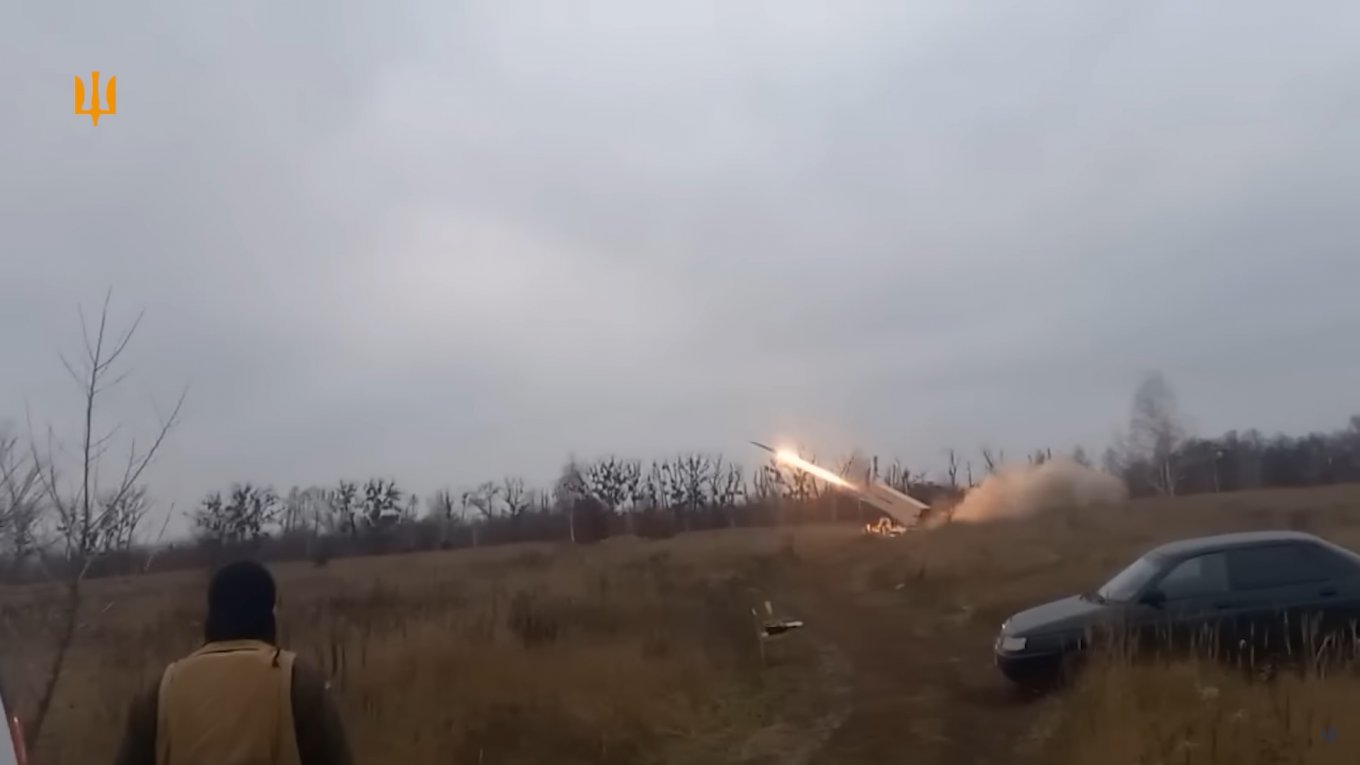 NASAMS launcher firing at russian air targets somewhere in Ukraine
