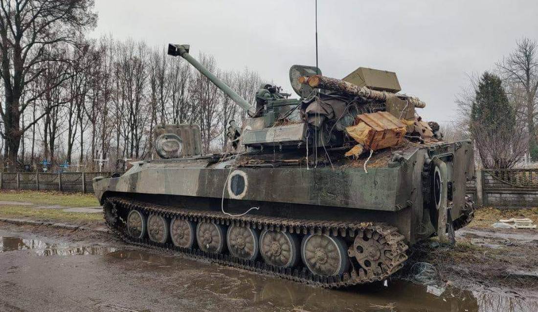 One of the russian Hosta self-propelled mortar systems, which in the spring of 2022 became trophies of the Armed Forces of Ukraine, Defense Express