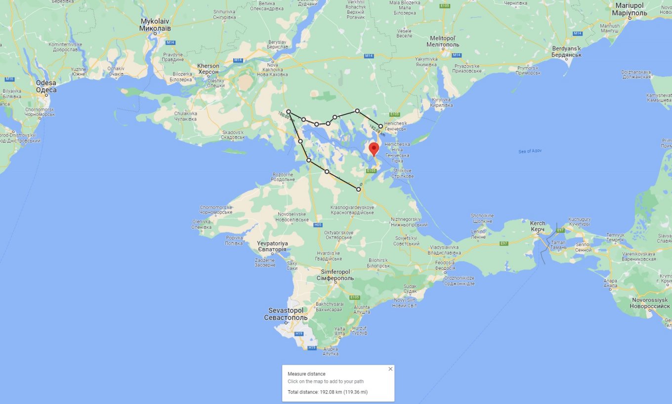 Potential detour russians would need to take in order to reach Meltopol