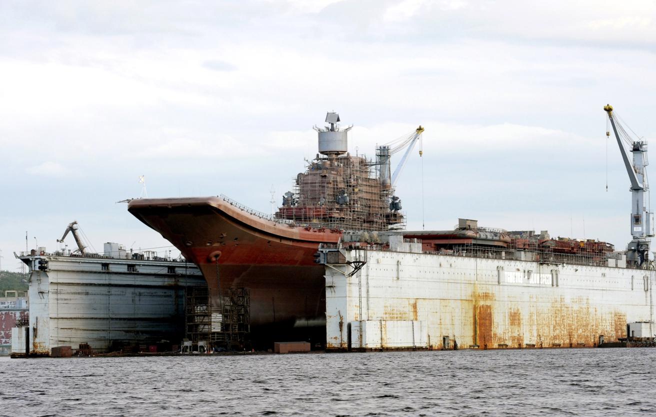 After Eight Years Underwater russia Lifts PD-50 Dry Dock Sunken in Admiral Kuznetsov Accident, Defense Express